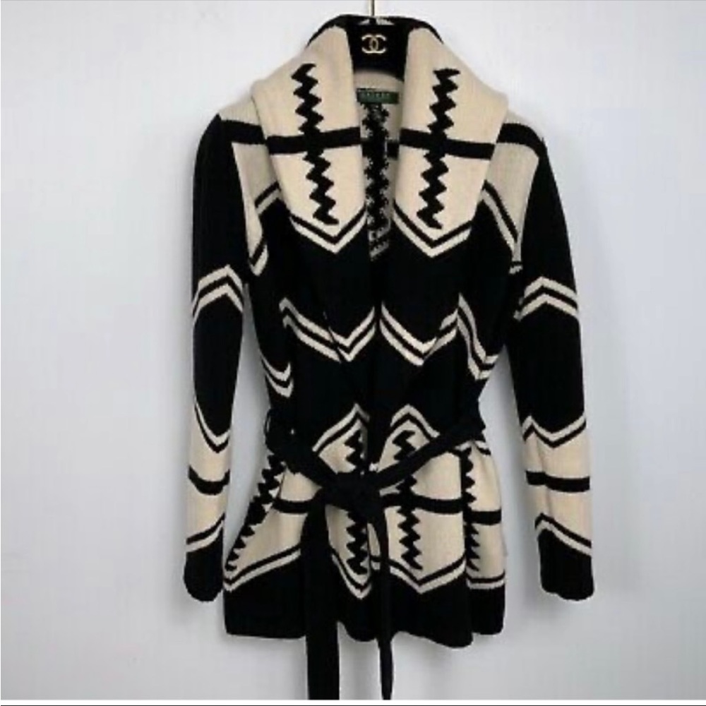 Ralph Lauren Aztec Southwestern belted sweater!